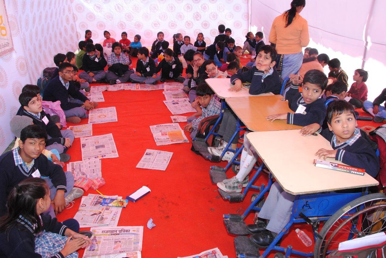 Gilariya – children with Indian flags celebrating Independence Day